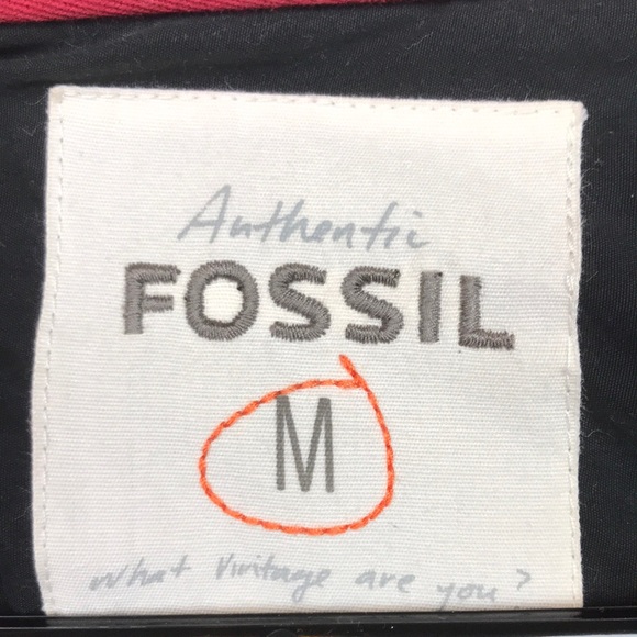 Fossil Men’s Plaid Flannel Multi-Pocket Red Black Shirt Jacket Shacket - Picture 9 of 10